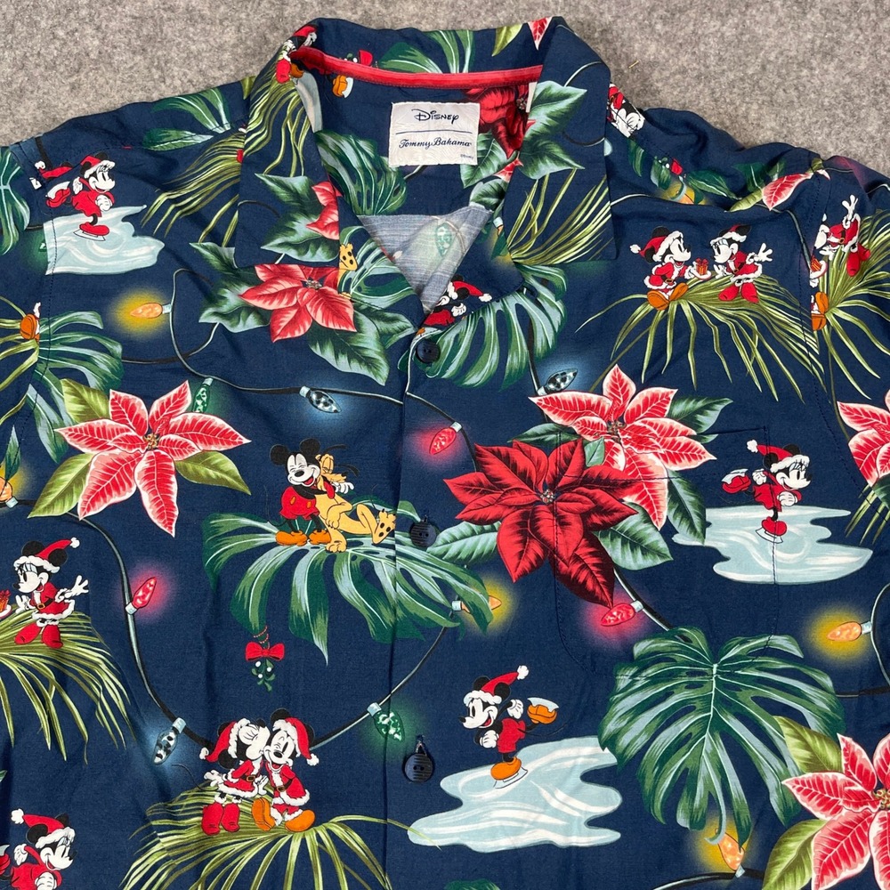 Tommy Bahama Disney Shirt Mens XL Mickey Hawaiian Christmas Tropical EcoVero